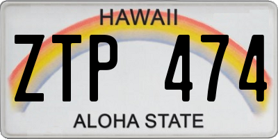 HI license plate ZTP474