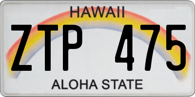 HI license plate ZTP475