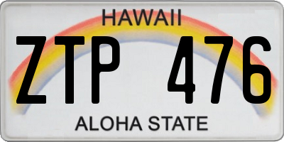 HI license plate ZTP476