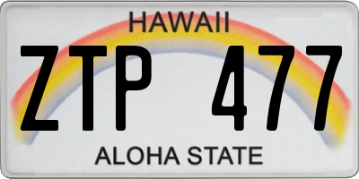 HI license plate ZTP477