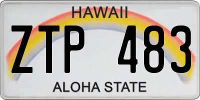 HI license plate ZTP483