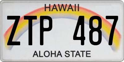 HI license plate ZTP487