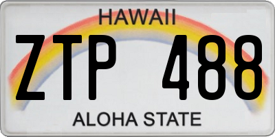 HI license plate ZTP488