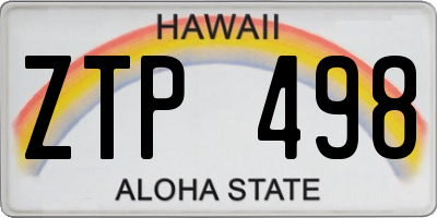 HI license plate ZTP498