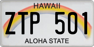 HI license plate ZTP501