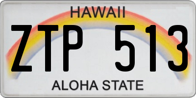 HI license plate ZTP513
