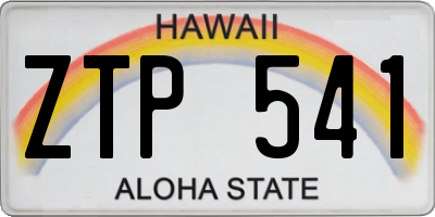 HI license plate ZTP541