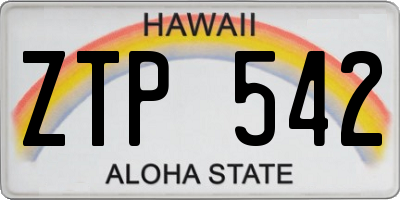 HI license plate ZTP542