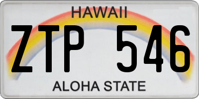 HI license plate ZTP546