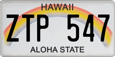 HI license plate ZTP547
