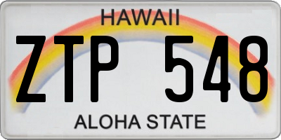 HI license plate ZTP548