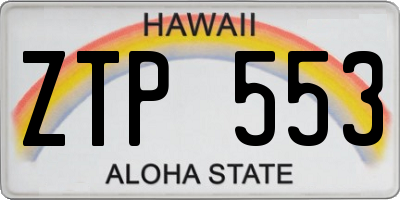 HI license plate ZTP553