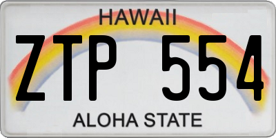 HI license plate ZTP554