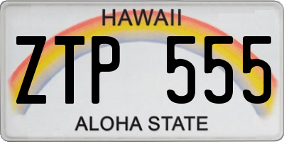 HI license plate ZTP555