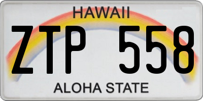 HI license plate ZTP558