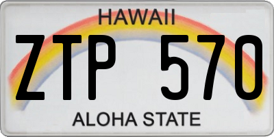 HI license plate ZTP570