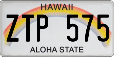 HI license plate ZTP575