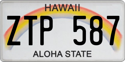 HI license plate ZTP587