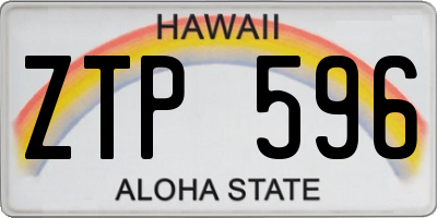 HI license plate ZTP596