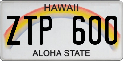 HI license plate ZTP600