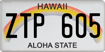 HI license plate ZTP605