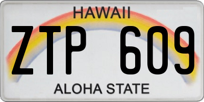 HI license plate ZTP609