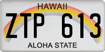 HI license plate ZTP613
