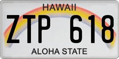 HI license plate ZTP618