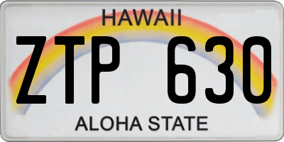HI license plate ZTP630