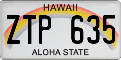 HI license plate ZTP635
