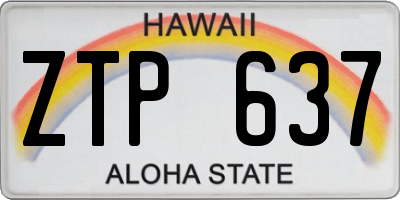 HI license plate ZTP637