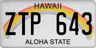 HI license plate ZTP643
