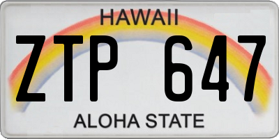 HI license plate ZTP647