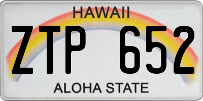 HI license plate ZTP652