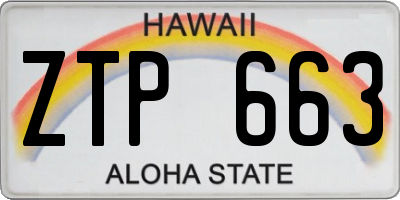 HI license plate ZTP663