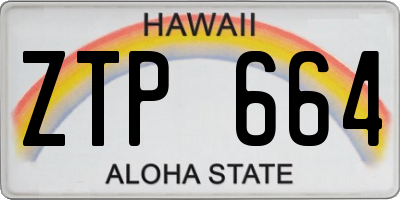HI license plate ZTP664