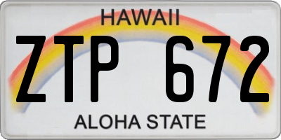 HI license plate ZTP672