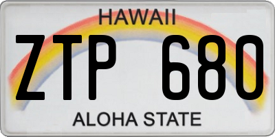 HI license plate ZTP680