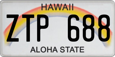 HI license plate ZTP688