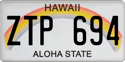 HI license plate ZTP694