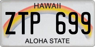 HI license plate ZTP699