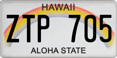 HI license plate ZTP705