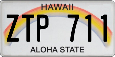 HI license plate ZTP711