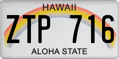 HI license plate ZTP716