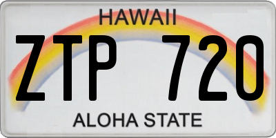 HI license plate ZTP720