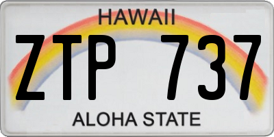 HI license plate ZTP737