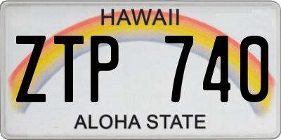 HI license plate ZTP740
