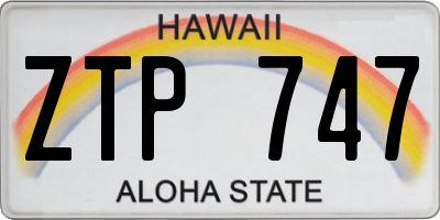 HI license plate ZTP747