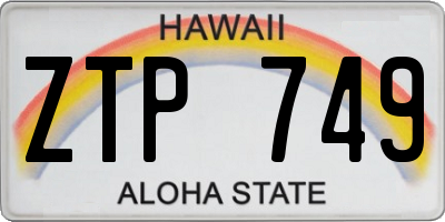 HI license plate ZTP749