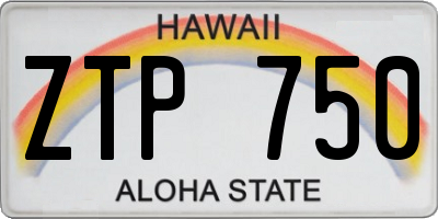 HI license plate ZTP750